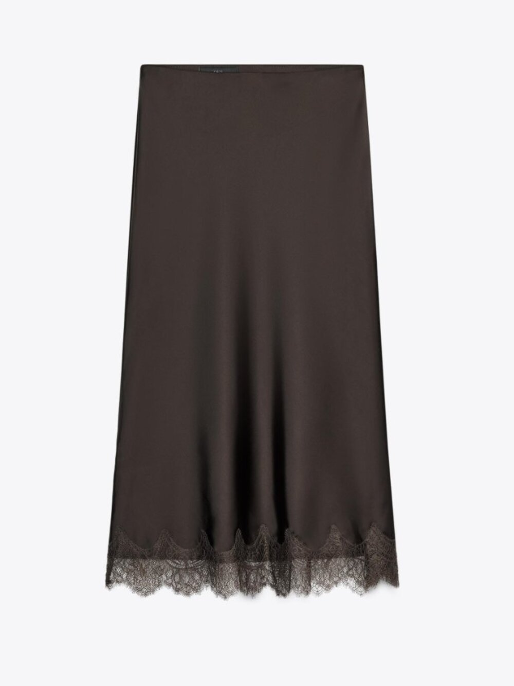 Zara satin effect lace midi skirt